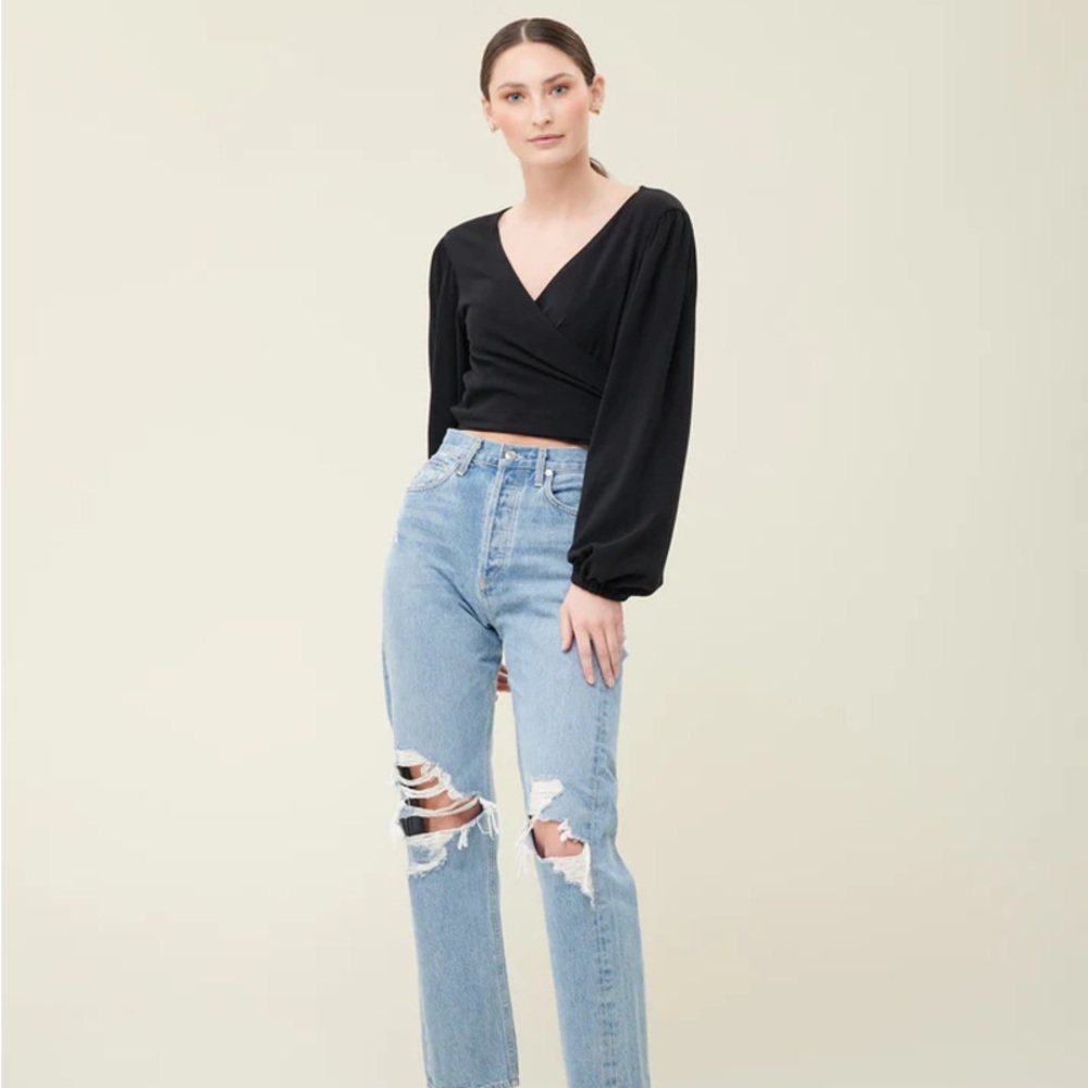Someday studio black tie wrap top size XL